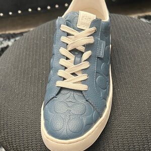 Coach Embossed Blue Sneakers